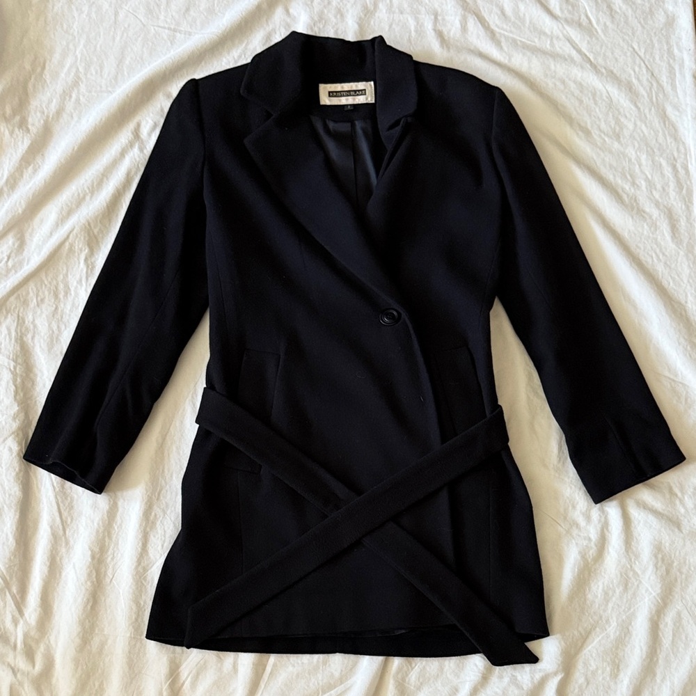 Kristen Blake Classic Black Wool/Cashmere Women's Pea Coat, size 2